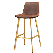 GAXQFEI Chaise Black Counter Height Bar Stools with Back, Pu Leather Bar Counter Stools Modern Pub Kitchen High Dining Chairs,With Gold Metal Base Dining Room Furniture - 350 Lbs Capacity,Marrone,alt