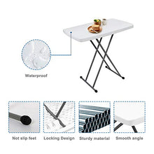 Tavolo Compatto E Pieghevole, Tavolo Pieghevole Regolabile, 76 x 50 x 51/63/74 cm, Bianco, Materiale: Acciaio, Superficie superiore: 76 x 50 cm