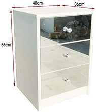 LMYTech Comodino A Specchio, 3 Cassetti, Camera da Letto, Soggiorno, Dormitorio, Tavolino Portaoggetti, Facile da Montare