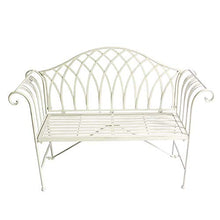UWY Panca per Interni ed Esterni panchina da Giardino in Metallo, Panca con Struttura in Acciaio, Balcone, Salotto con Schienale e braccioli, mobili da Giardino Resistenti alle intemperie, Doppi