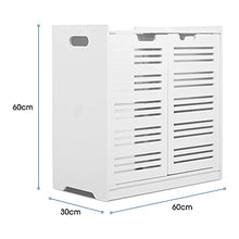 Mobile per Bagno Sottolavabo, Mobiletto per Lavandino, Mobile da Terra Bagno, Mobiletto Multiuso con Doppia Anta, Bianco, 60 x 30 x 60 cm