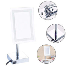 HGXC Specchi per Il Trucco, vanità monofacciale con Illuminazione a LED Quadrata in Ottone con ingrandimento 3X con Interruttore