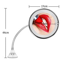 BD.Y Specchi per Trucco 360 ° Specchio di cortesia 10X LED Specchio Rotante Flessibile Specchio ingranditore con Forte Ventosa