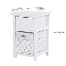 Accanto al Tavolo 2pcs / Set Semplice Comodino in Legno Comodino Night Stand con Cassetto E Cestino di Stoccaggio