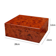 Scatola per Sigari in Legno di Cedro Humidor Scatola per Sigari Portatile Scatola per Sigarette Cerniera in Metallo con Vernice per Pianoforte Doppia Ogni Zona con Termometro Umidificatore