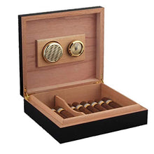 Humidars Cigar Humidor - Cigar Humidor Box pieghevole Caso Cigar Accessori legno di cedro con umidificatore igrometro for mantenerlo fresco .Scatola di immagazzinaggio di cigari di grande capacità