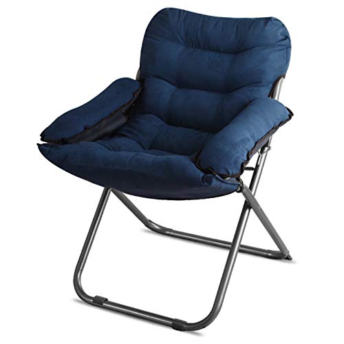 Divano da terra RENJUN- Sedia Pieghevole Moon Supporto A Forma di X 120 kg con Braccioli E Schienale Regolabile può Essere Usato for Prato Terrazza Piscina Blu 130 × 12 × 68 Cm