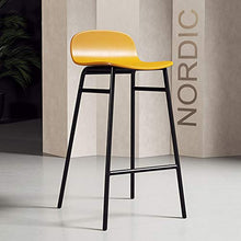 MYAOU Sgabelli da Bar Sedia da Bar in plastica Ecologica Sedie da Bar per Colazione Sedie da bancone da Cucina Gambe in Metallo Sgabelli da Bar Sgabelli Alti con schienali e poggiapiedi 65 cm / 75 cm