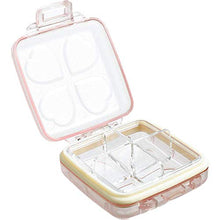BGSFF Portapillole Pocket Tablet Organizer 4 Griglie Trasparente e Visibile Porta Pillola Sette Giorni Portaoggetti Portatile Rosa
