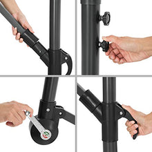 TecTake 403428 Ombrellone Parasole da Giardino (3,5M.), Protezione dai Raggi UV, Giardino Terrazzo Balcone, Grigio, incl. Telo di Protezione