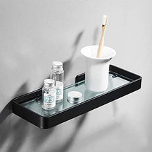 JKCKHA Northern Europe. Bella Strato Singolo Moderno Drill Nero Arrotondato Vetro + Alluminio Perforato Elettrico casa Bagno Hotel Bagno Rack/Shelf Multifunzione