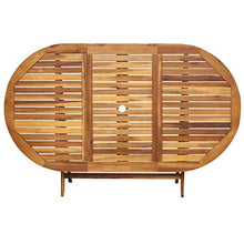 OUSEE Set da Pranzo da Giardino 7 pz Pieghevole in Massello di Acacia