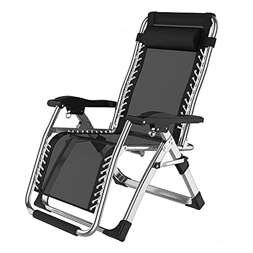 Sedia A Sdraio Pieghevole Con Portabevande E Cuscino Poggiatesta Regolabile, Sedia Da Giardino Ergonomica E Traspirante Con Lettino Prendisole, Lounge A Gravità Zero In Struttura In Acciaio