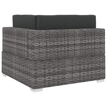 Tidyard Poltrona Modulare ad Angolo con Cuscini in Polyrattan Grigio 70 x 70 x 52,5 cm (L x P x A) : Grigio e Grigio Scuro