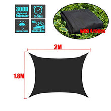 CH-GTJ Vela Ombreggiante Rettangolo, Protezione UV 95%, Tenda A Vela per Patio, Giardino, Pergola, Backyard, Outdoor Facility & Activities,Nero,2X1.8m