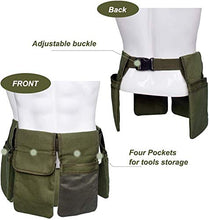 Namvo Borsa porta attrezzi da giardino con tasche, borsa in tela da giardino, kit di accessori da giardinaggio cintura portautensili (verde)