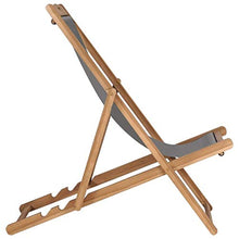 vidaXL Legno Massello di Teak Sedia da Spiaggia Pieghevole Robusta Resistente Sdraio Prendisole Seggiola Giardino Arredi per Esterni Grigia