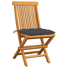 vidaXL Sedie da Giardino con Cuscini Antracite 2 pz Massello di Teak