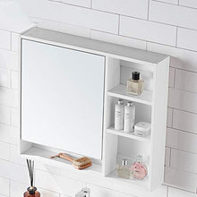 haozai Mobiletto Pensile da Bagno con Specchio, Armadietto da Parete, Specchio Contenitore con Ripiani Regolabili, Bianco,Mobiletto Pensile da Bagno con Specchio 27