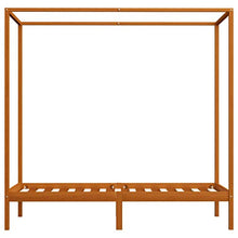 SKM Giroletto con Baldacchino 2 Cassetti in Legno di Pino 90x200 cm (31.4kg) Marrone-0537