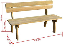 lyrlody Panchina Parco in Pino, Panca Esterni Panchina da Giardino Panca da Picnic, Durevole e Resistente alla Muffa, 150 x 60 x 86 cm