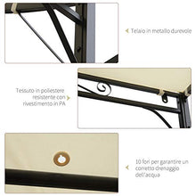 Outsunny Gazebo Gazebo Pergola da Giardino con Copertura in Tessuto da Giardino in Acciaio Beige