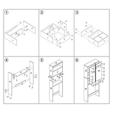 HNGPB - Armadietto per lavatrice, per bagno, WC, con 2 ante scorrevoli e ripiani, per WC, bagno, balcone (bianco)