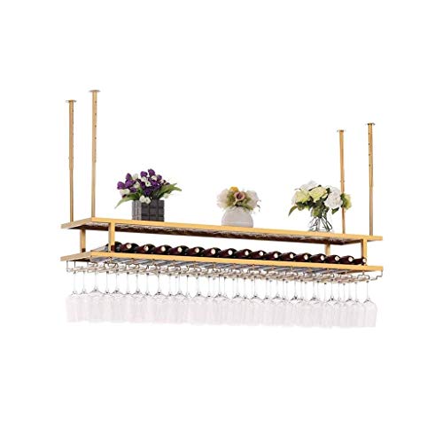 LXD Wine Rack, Wine Rack Altezza regolabile a soffitto attaccatura del supporto di bottiglia del vino supporto del metallo ferro vetro vino Holder alta Coppa Rack Wine Glass,80 * 30CM