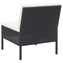 Tidyard Set Divani da Giardino in Polyrattan, Set Divano Esterno con Cuscini Nero 5 pz