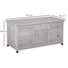 Panca Contenitore da Giardino 127x56x60 cm in Legno di Abete Grigio