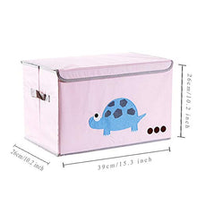WANCR, contenitore pieghevole con coperchio a cubi per bambini, per la rifinitura dei giocattoli dei bambini, coperta per riporre oggetti, per camera da letto, armadio (tartaruga rosa)