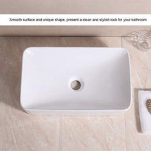 Bacino da bagno, per Home Hotel Villa Restaurant, 18,9 pollici * 11,4 pollici, lavabo in ceramica bianca di alta qualità per guardaroba, lavabo da appoggio