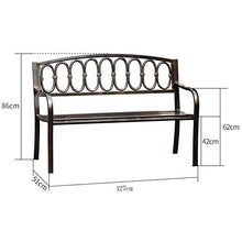 LXLH Panchina da Giardino Panca da Esterno in Metallo panchina da terrazza, la Panca Decorativa da Giardino di casa può ospitare 3 Persone, Panca da Salotto con braccioli e Schienale