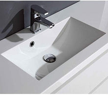 Bricozone Mobile Mobiletto Bagno in Legno Rabat con 2 Ante E Ripiani con Lavabo in Ceramica, Specchio E Lampada LED, Sospeso, Design Moderno, 60 x 46 x 60 Cm Colore Bianco