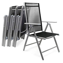 Set 4 sedie da Giardino richiudibili Pieghevoli con Schienale Alto Color Silver