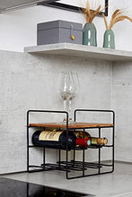 WENKO Scaffale portabottiglie di vino Loft - Scaffale portabottiglie, supporto per bottiglie da vino con ripiano, Bambù, 30 x 27.5 x 24 cm, Marrone