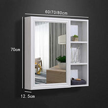 Mobile Bagno di Grandi Dimensioni Specchio per rasatura a Porta Singola Specchio a Parete con ripiano Interno per anticamera, Mobile Camera da Letto, Bianco (60x12,5x70cm)