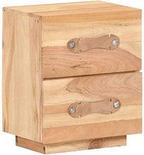 HappyL Comodino Letto Armadio con 2 cassetti 40x30x50 Cm Solido Legno di Recupero