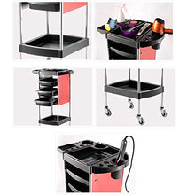 ZHFZD Pratico Carrello con cassetti, deposito per Salone di Bellezza, Trucco, Accessori per Capelli, Design Mobile, 5 Strati di mensole e Ruote (Colore: Rosso)
