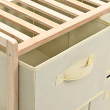 Pissente Credenza Bassa Soggiorno,Rack di stoccaggio con 6 cesti in Tessuto Mobile Contenitore Soggiorno Basso Carica 6 x 2kg Mobile Contenitore Decape Beige Cedro 59 x 28 x 75 cm