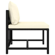 Tidyard Set 6 pz Divani Modulari Angolari da Giardino in Polyrattan Nero con Penisola e Cuscini,Set Divani da Esterno in Rattan,Divano Angoalre ad Angolo,Divano Modulare,Divano con Penisola