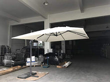 FP-TECH OMBRELLONE da Giardino DECENTRATO 3X3 ORIENTABILE Girevole A 360° PALO Alluminio (Struttura Antracite e Telo Bianco)