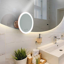 Fancii Specchio Ingranditore 10x Ricaricabile con 3 Impostazioni di Luce a LED e Ventosa Potente - 20 cm Specchio per Il Trucco del Bagno Dimmerabile Illuminato, Lana (Oro Rosa)