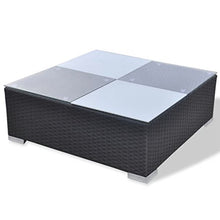 Tidyard Set Divani da Giardino 10 pz con Cuscini in Polyrattan Nero, Set Divani da Giardino, Set Divani da Giardino da Esterno 70 x 70 x 52,5 cm