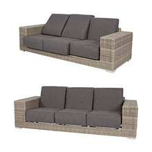Angolo Salotto 6 posti in Look Rattan in Taupe - Loungeset Wego