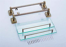 GDFEH Scaffale da Bagno Full Rame Rame Bathroom Posaggio in Vetro Mensola a Parete Mensola in Vetro temperato Scaffale da Bagno 19.6x15.9x5.3 Pollici
