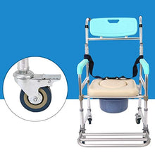 Comò in Alluminio da Comodino con Sedia da Doccia E Sedile Imbottito, Sedia da Toilette da Trasporto Mobile Sedia A Rotelle Medica A