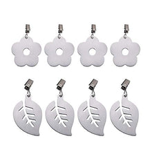 BOxinkk - Set di 8 pesi per tovaglia con clip, in acciaio inox, spessore 2,4 mm, antivento, antiruggine, a forma di foglie, a forma di fiore