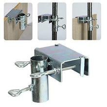 Supporto per ombrellone con clip fissa, morsetto per ombrellone pesante, supporto per ombrellone regolabile, clip fissa, supporto in metallo per spiaggia, cortile e balcone
