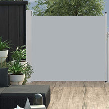 Tendina laterale retrattile per patio, anti-UV, in poliestere, parasole per esterni, protezione solare per giardino, terrazza e balcone, 120 x 300 cm, color crema